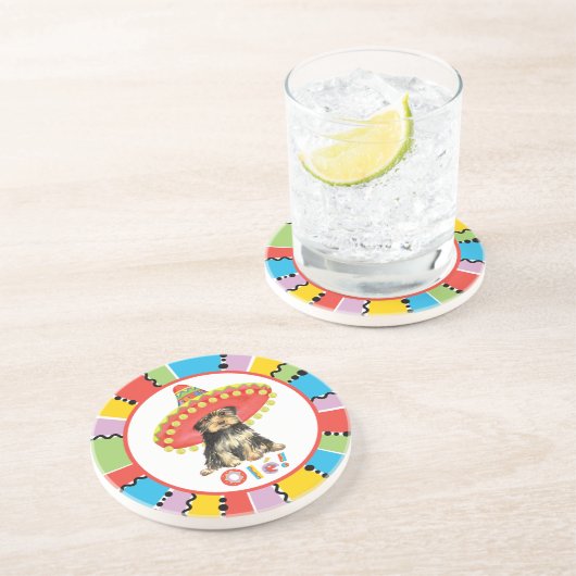 Fiesta Yorkie Zandsteen Onderzetter (Zijkant)