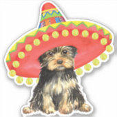 Fiesta Yorkshire Terrier Vinyl Sticker (Voorkant)