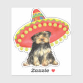 Fiesta Yorkshire Terrier Vinyl Sticker (Vel)