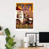 Fiestas in Havana Vintage Travel Poster (Thuiskantoor)