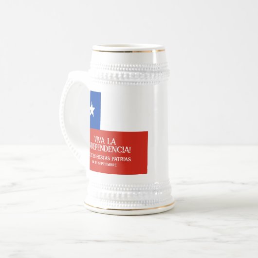Fiestas Patrias Onafhankelijkheidsdag Chili Vlag Bierpul (Voorkant links)