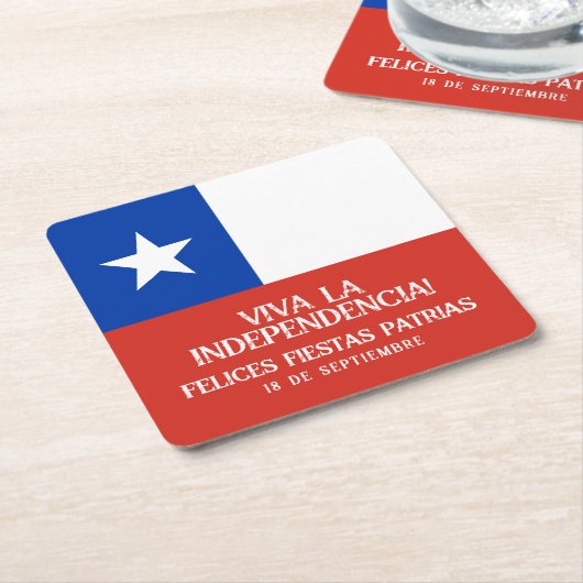 Fiestas Patrias Onafhankelijkheidsdag Chili Vlag Kartonnen Onderzetters (Schuin)