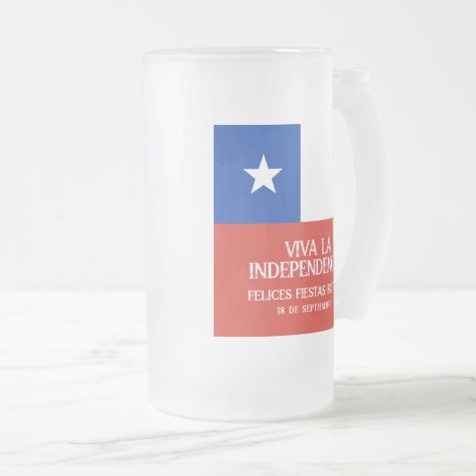 Fiestas Patrias Onafhankelijkheidsdag Chili Vlag Matglas Bierpul (Voorkant rechts)