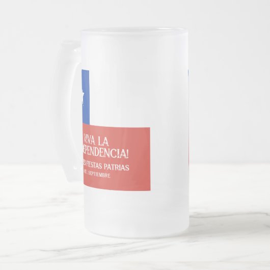 Fiestas Patrias Onafhankelijkheidsdag Chili Vlag Matglas Bierpul (Voorkant links)