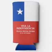 Fiestas Patrias Onafhankelijkheidsdag Chili Vlag Seltzer Blikjeskoeler (Achterkant)