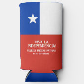 Fiestas Patrias Onafhankelijkheidsdag Chili Vlag Seltzer Blikjeskoeler (Voorkant)