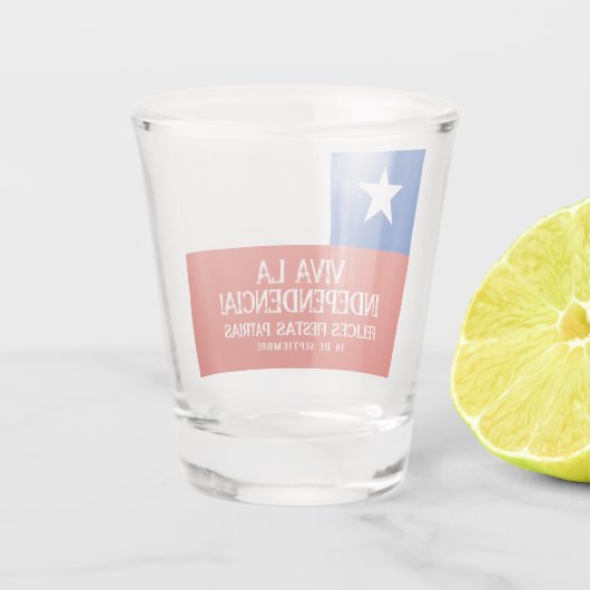 Fiestas Patrias Onafhankelijkheidsdag Chili Vlag Shot Glas (Achterkant)