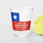 Fiestas Patrias Onafhankelijkheidsdag Chili Vlag Shot Glas (Voorkant)