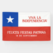 Fiestas Patrias Onafhankelijkheidsdag Chili Vlag Spandoek (Horizontaal)