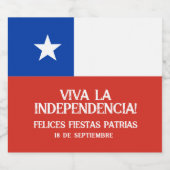 Fiestas Patrias Onafhankelijkheidsdag Chili Vlag Sparkling Wijnetiket (Enkel label)