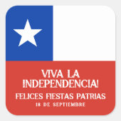 Fiestas Patrias Onafhankelijkheidsdag Chili Vlag Vierkante Sticker (Voorkant)