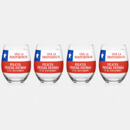 Fiestas Patrias Onafhankelijkheidsdag Chili Vlag Whisky Glas