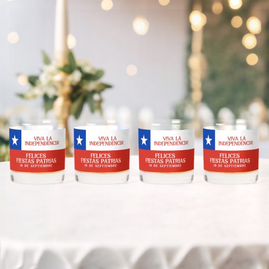 Fiestas Patrias Onafhankelijkheidsdag Chili Vlag Whisky Glas (Insitu (Huwelijk))