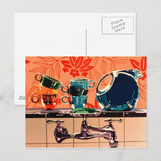 Fiestaware en de Keukengoot Briefkaart (Voorkant / Achterkant)