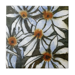"Fiesty Floral #2" Kitchen Garden Ceramic Tile Tegeltje