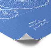  fiets 1883-patentkunst - blauwdruk poster (Hoek)