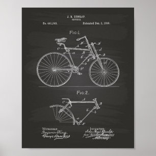 fiets 1890-patentkunst - Chalkboard Poster