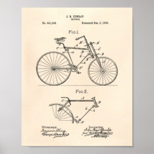  fiets 1890-patentkunst - oude pooier poster