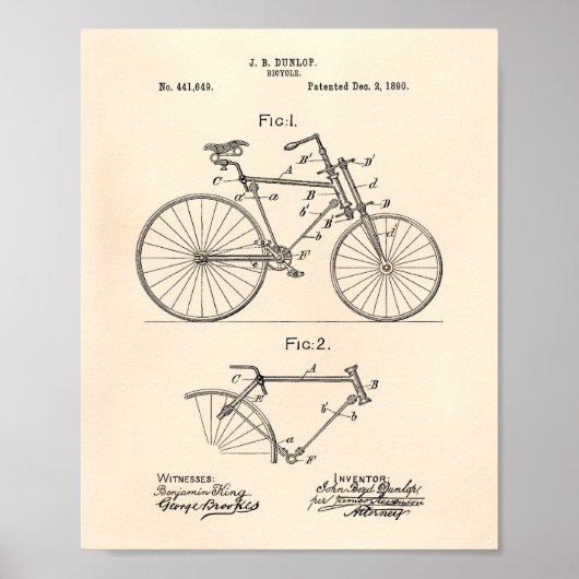  fiets 1890-patentkunst - oude pooier poster (Voorkant)