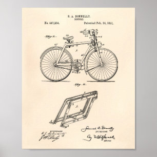 fiets 1891 oude kunstpoep poster