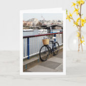 Fiets aan de rivier de Theems, Londen Kaart (Gele Bloem)