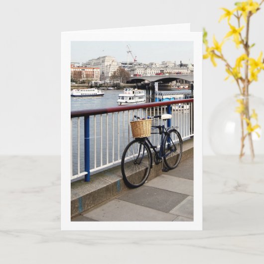 Fiets aan de Theems, Londen Kaart (Gele Bloem)