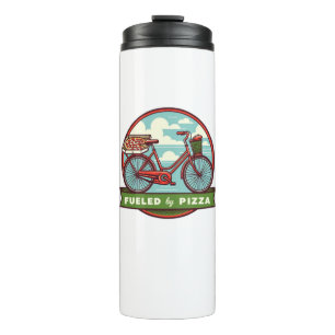 Fiets Aangedreven Door Pizza Thermosbeker