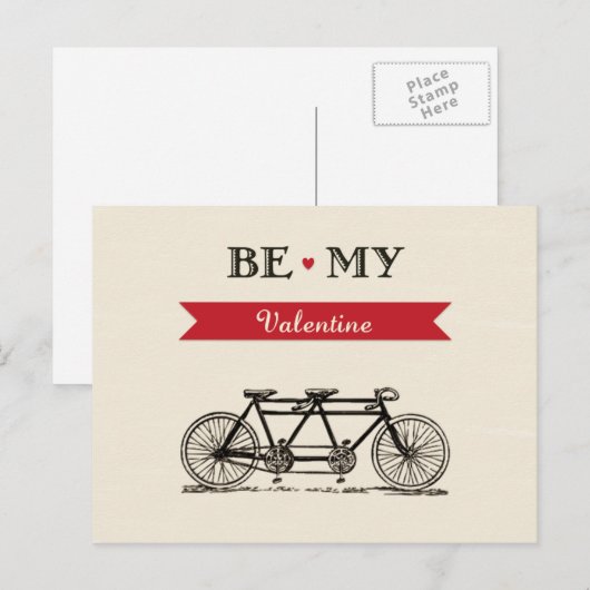 Fiets achter elkaar - ben Mijn Kaart van Valentijn (Voorkant / Achterkant)