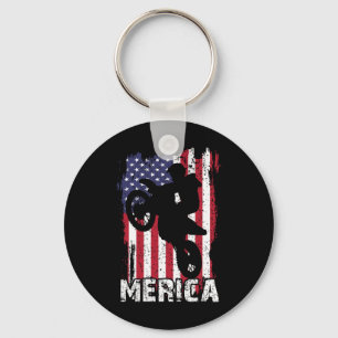 Fiets Amerikaanse vlag Merica Motocross 4 juli Bo Sleutelhanger