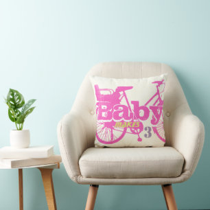  fiets Baby roze Baby piloot Kussen