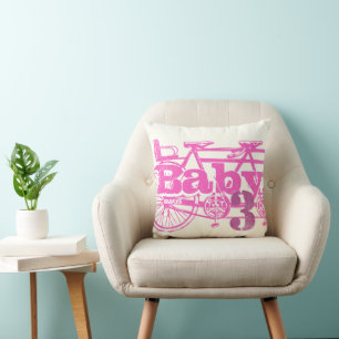  fiets Baby roze Baby piloot Kussen