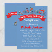 Fiets Baby shower uitnodiging (Voorkant / Achterkant)