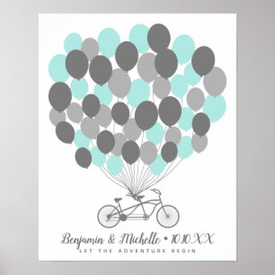 Fiets & Ballonnen Gastboek Poster - 50 Plaatsen