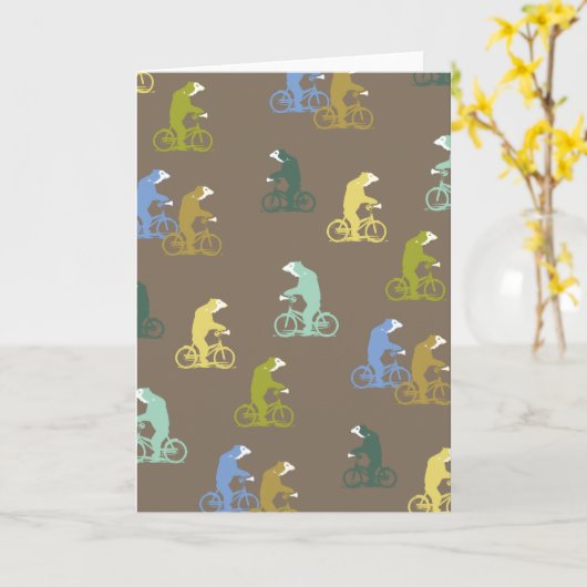 Fiets Beren Note Kaart (Gele Bloem)