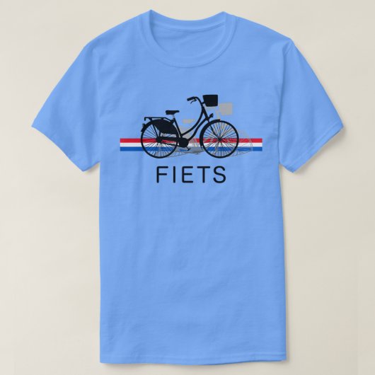 Fiets Bicycle in Dutch in front of Dutch flag T-shirt (Design voorkant)