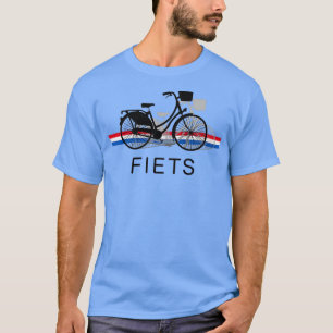 Fiets Bicycle in Dutch in front of Dutch flag T-shirt