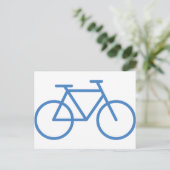 fiets blauw fietspictogram briefkaart (Staand voorkant)