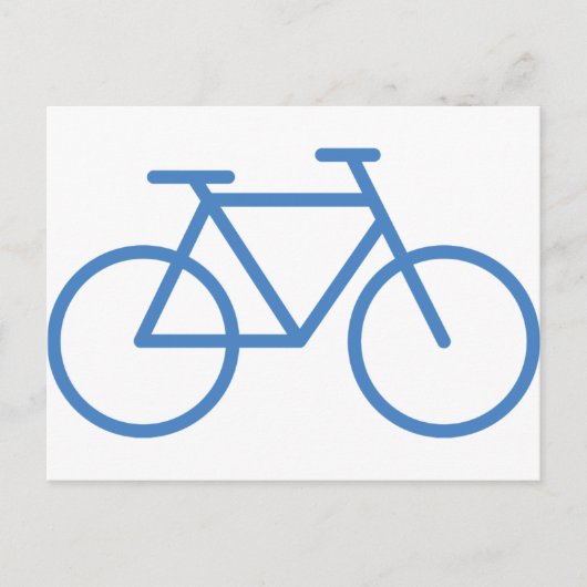 fiets blauw fietspictogram briefkaart (Voorkant)
