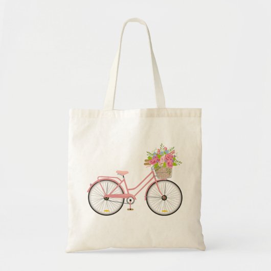 Fiets Bloemen Tote Bag (Voorkant)
