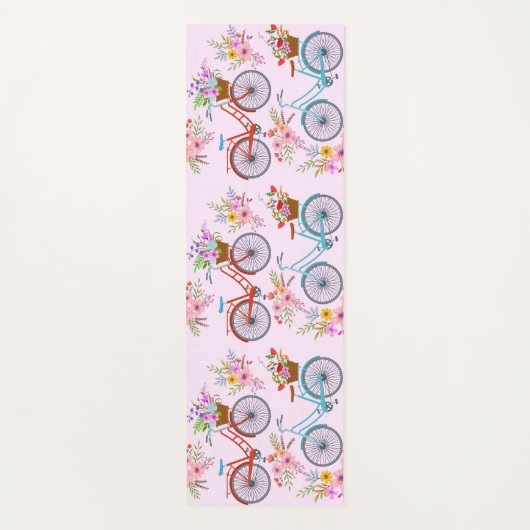 Fiets Bloemen Yoga Mat (Voorkant)