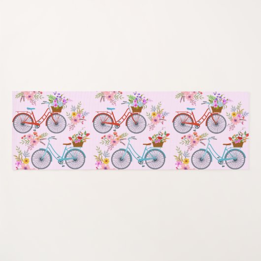 Fiets Bloemen Yoga Mat (Voorkant (horizontaal))