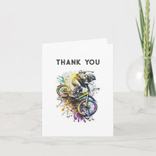 Fiets BMX Feest. Extreme avontuur jongen verjaarda Bedankkaart