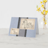 Fiets bruid en bruidegom Gefeliciteerd Kaart (Gele Bloem)