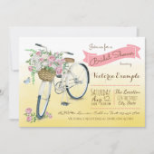 Fiets Bruidsbruiloft Vintage Fiets Waterverf Kaart (Voorkant)