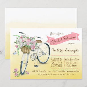 Fiets Bruidsbruiloft Vintage Fiets Waterverf Kaart