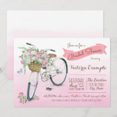 Fiets Bruidsfeest Vintage Fiets Kaart (Voorkant / Achterkant)