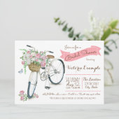 Fiets Bruiloft Bridal Shower Uitnodiging (Staand voorkant)