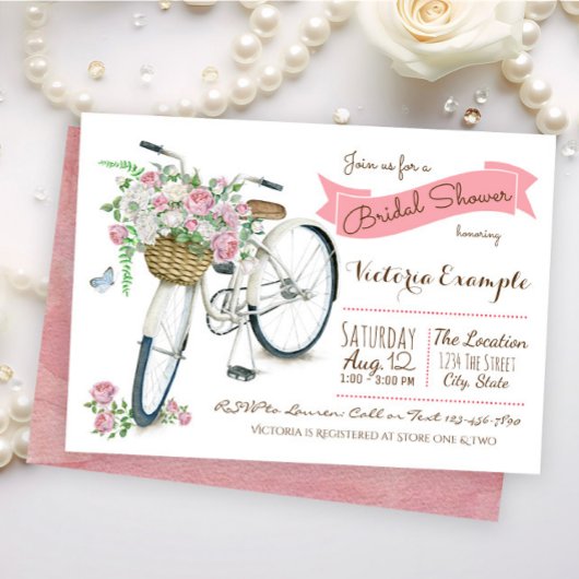 Fiets Bruiloft Bridal Shower Uitnodiging