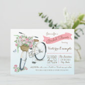 Fiets Bruiloft Feest Fiets Bruidsuitnodiging Kaart (Staand voorkant)