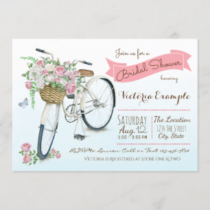 Fiets Bruiloft Feest Fiets Bruidsuitnodiging Kaart